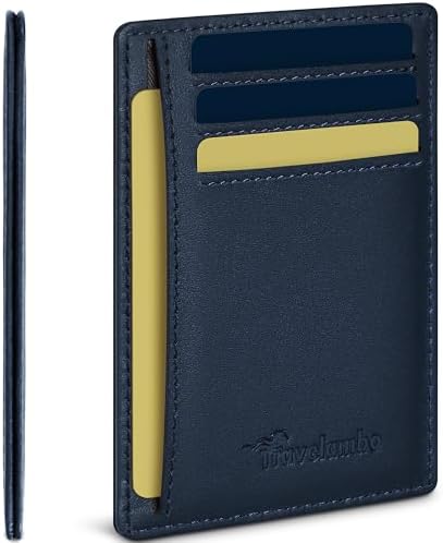 100% Genuine Leather Wallet for Men and Women - Blue