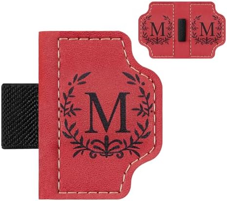 2 Pack Leather Bookmarks with Pen Holder - Red