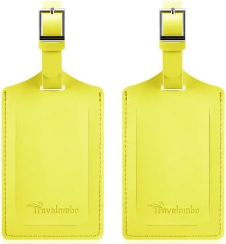 2 Pack Luggage Tags for Suitcases Airplane - Light Yellow