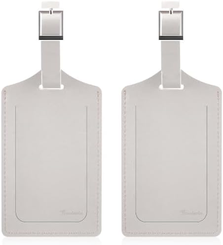 2 Pack Luggage Tags for Suitcases Airplane - Light Grey