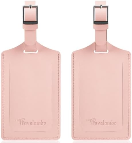 2 Pack Luggage Tags for Suitcases Airplane - Lotus Pink