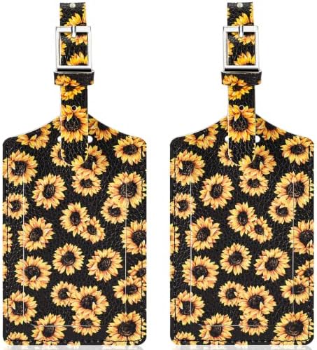 2 Pack Luggage Tags for Suitcases Airplane - Sunflower