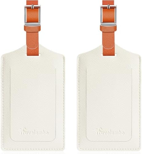 2 Pack Luggage Tags for Suitcases Airplane - Cross White