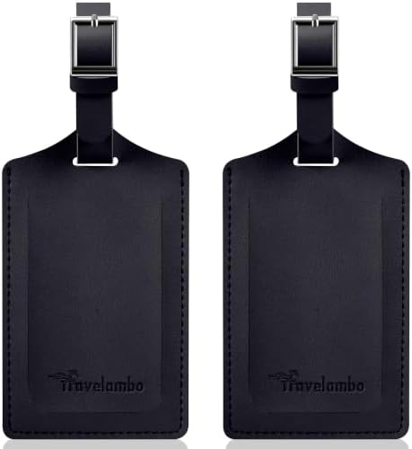 2 Pack Luggage Tags for Suitcases Airplane - Black