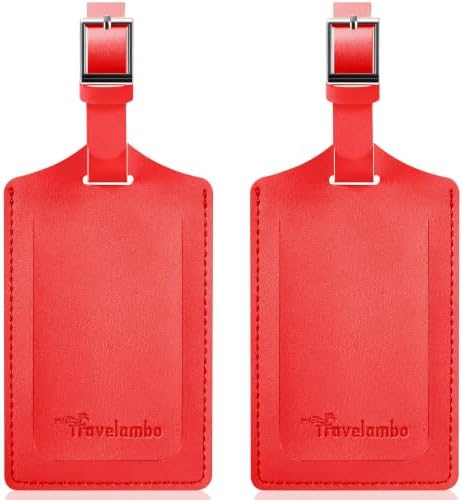 2 Pack Luggage Tags for Suitcases Airplane - Classic Red