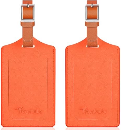 2 Pack Luggage Tags for Suitcases Airplane - Cross Orange