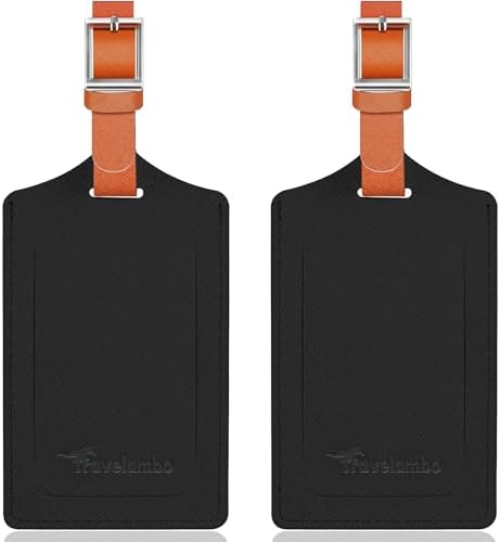 2 Pack Luggage Tags for Suitcases Airplane - Cross Black