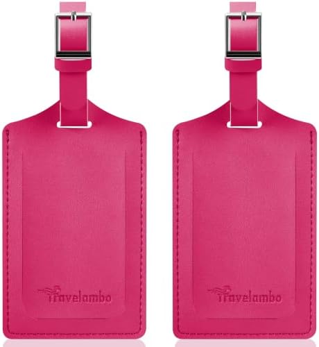 2 Pack Luggage Tags for Suitcases Airplane - Rose Red