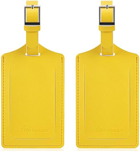 2 Pack Luggage Tags for Suitcases Airplane - Energetic Yellow