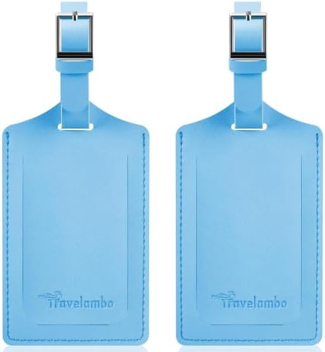 2 Pack Luggage Tags for Suitcases Airplane - Light Blue