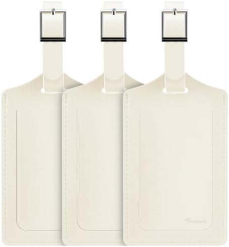 3 Pack Luggage Tags for Suitcases Airplane - Ivory