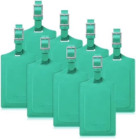 8 Pack Luggage Tags for Suitcases Airplane - Blooming Green
