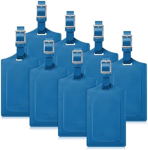 8 Pack Luggage Tags for Suitcases Airplane - Blue