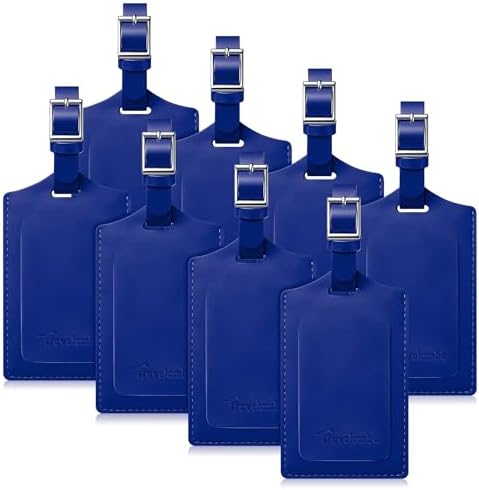 8 Pack Luggage Tags for Suitcases Airplane - Fresh Blue