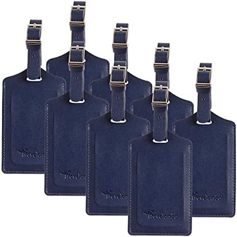 8 Pack Luggage Tags for Suitcases Airplane - Deep Blue