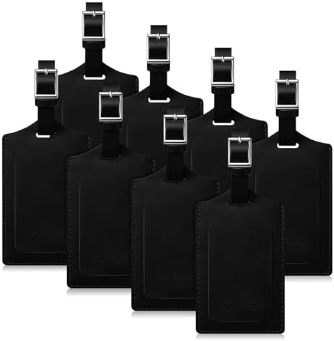8 Pack Luggage Tags for Suitcases Airplane - Black