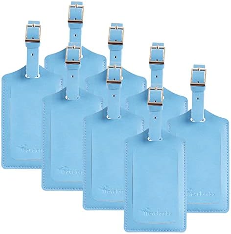 8 Pack Luggage Tags for Suitcases Airplane - Light Blue