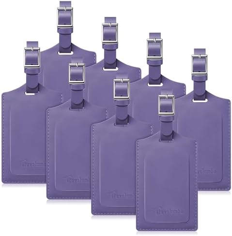 8 Pack Luggage Tags for Suitcases Airplane - Purple