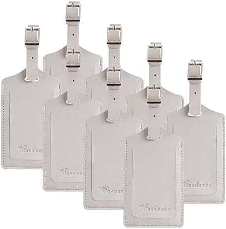 8 Pack Luggage Tags for Suitcases Airplane - Light Grey