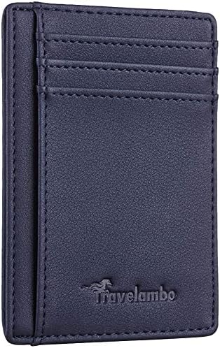 Front Pocket Minimalist Leather Slim Wallet RFID Blocking