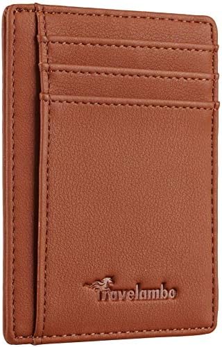 Front Pocket Minimalist Leather Slim Wallet RFID Blocking