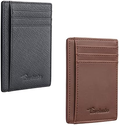 Front Pocket Minimalist Leather Slim Wallet - Brown