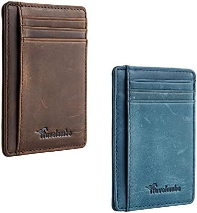 Front Pocket Minimalist Leather Slim Wallet - Brown