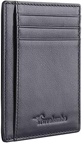 Front Pocket Minimalist Leather Slim Wallet - Black Matte