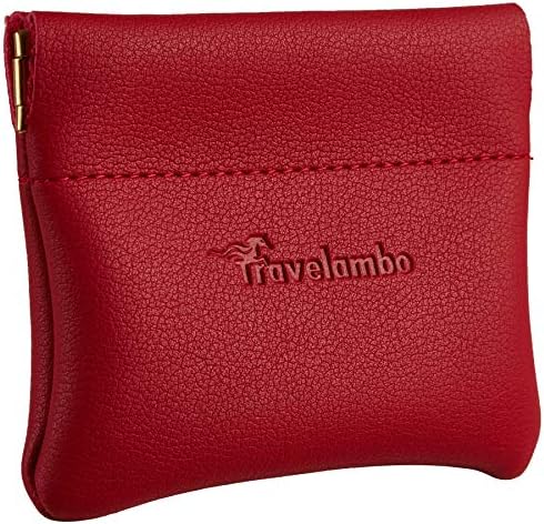 Leather Squeeze Coin Purse Pouch Change Holder For Men & Women