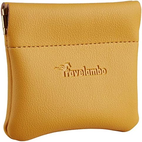Leather Squeeze Coin Purse Pouch Change Holder For Men & Women