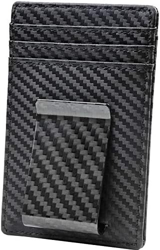 Money Clip for Men Carbon Fiber Clip Wallet - Weaved Black