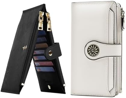 RFID Wallet Women Large Size Bifold Multi Card - Black