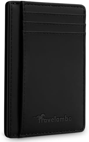 Slim Wallet Front Pocket Minimalist Leather - CH Black