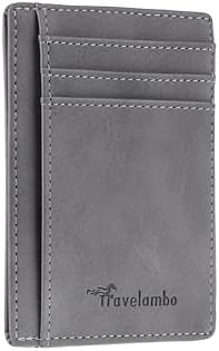 Slim Wallet Front Pocket Minimalist Leather - CH Grey Light
