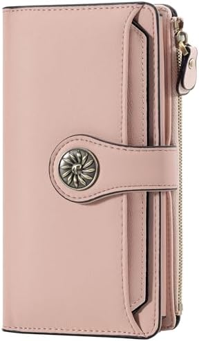 Women's Wallet RFID Blocking Large Size Triple - Champagne Pink