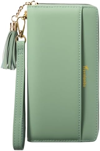 Wristlet Wallet Women RFID Bifold Large - Access Green Blooming